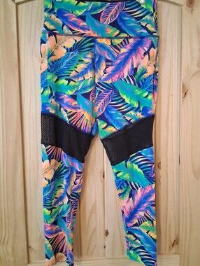 PINK Ultimate Victoria's Secret Tropical Athletic Legging Sz L